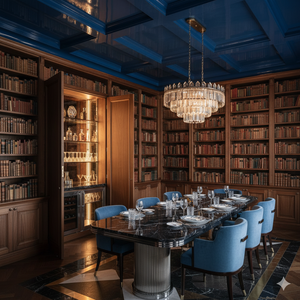 Library dining room: original Gemini-generated reference concept