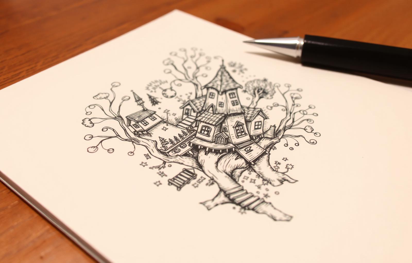 Treehouse concept illustration from the bound.less landing page